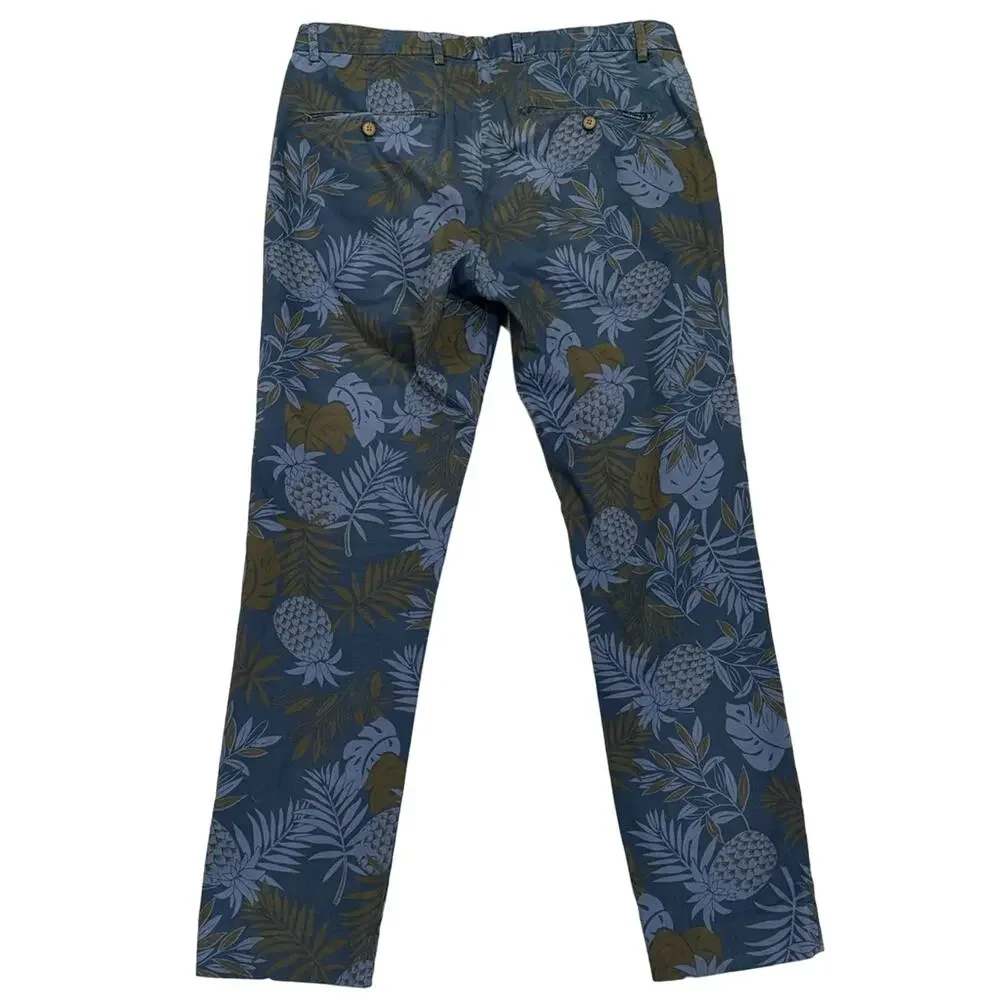 Scotch & Soda Mott Men’s Tropical/Floral Slim Preppy Chino Khaki Pants, Size 31 - Picture 4 of 10